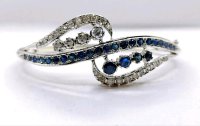 Armreif 585 Gelbgold Diamant Saphir 3ct - Bild 1