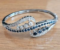 Armreif 585 Gelbgold Diamant Saphir 3ct - Bild 2