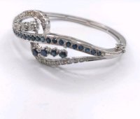 Armreif 585 Gelbgold Diamant Saphir 3ct - Bild 9