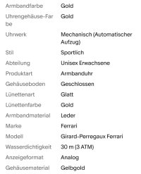 Girard Perregaux Ferrari Uhr 750 Gold - Bild 3