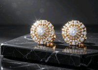 Ohrringe 750 Gold Creolen 1,1 ct Diamant - Bild 4