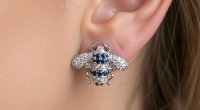 Ohrringe 750 Gold Diamant Saphir Stecker 0,76 ct - Bild 1