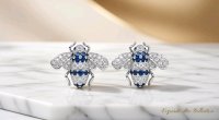 Ohrringe 750 Gold Diamant Saphir Stecker 0,76 ct - Bild 4