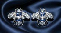 Ohrringe 750 Gold Diamant Saphir Stecker 0,76 ct - Bild 6