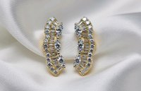Ohrringe 750 Gold 18K 0,5 ct Diamant Stecker Creolen - Bild 2