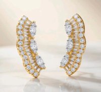 Ohrringe 750 Gold 18K 0,5 ct Diamant Stecker Creolen - Bild 3