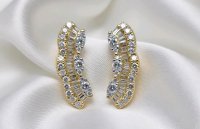 Ohrringe 750 Gold 18K 0,5 ct Diamant Stecker Creolen - Bild 4