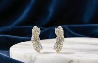 Ohrringe 750 Gold 18K 0,5 ct Diamant Stecker Creolen - Bild 6