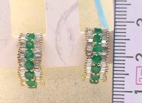 Ohrringe 750 Gold Stecker mit Diamant & Smaragd - Bild 5