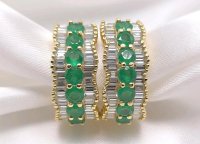 Ohrringe 750 Gold Stecker mit Diamant & Smaragd - Bild 8