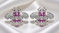 Ohrstecker 750 Gold Diamant 0,36 ct Rubin 0,4 ct - Bild 2