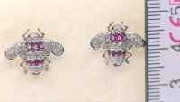Ohrstecker 750 Gold Diamant 0,36 ct Rubin 0,4 ct - Bild 5