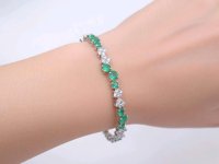 Armreif 750 Gold mit Diamant & Smaragd - Bild 1