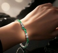 Armreif 750 Gold mit Diamant & Smaragd - Bild 3