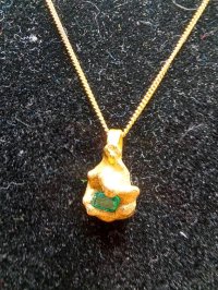 Anhänger 916 Gold Goldnugget 0,35 ct Smaragd - Bild 4