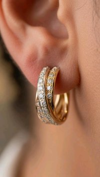 Diamant-Ohrringe 585 Gelbgold 1,44 ct - Bild 1
