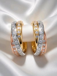 Diamant-Ohrringe 585 Gelbgold 1,44 ct - Bild 2