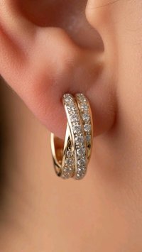 Diamant-Ohrringe 585 Gelbgold 1,44 ct - Bild 4