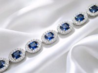Armreif 750 Gold mit Diamant & Saphir 6 ct - Bild 1