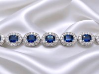 Armreif 750 Gold mit Diamant & Saphir 6 ct - Bild 2