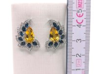 585 Gold Ohrringe Creolen Diamant Saphir Beryll - Bild 6