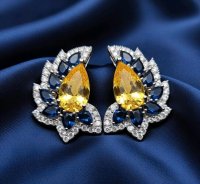 585 Gold Ohrringe Creolen Diamant Saphir Beryll - Bild 7