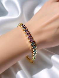 Armreif 585 Gold Citrin Amethyst 2,67 ct - Bild 7