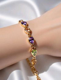 Armreif 585 Gelbgold mit Citrin & Amethyst 4,03 ct - Bild 1