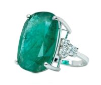 Verlobungsring 585 Gold 21,66 ct Smaragd Diamant - Bild 1