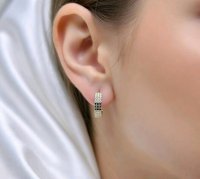 Ohrringe 585 Gold Creolen 0,23 ct Diamant - Bild 2