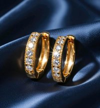 Ohrringe 585 Gold Creolen 0,49 ct Diamant - Bild 1