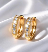 Ohrringe 585 Gold Creolen 0,49 ct Diamant - Bild 2