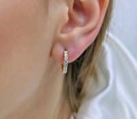 Ohrringe 585 Gold Creolen 0,49 ct Diamant - Bild 4