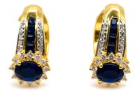 Steckerohrringe 750 Gold Saphir 2,4 ct Diamant - Bild 2