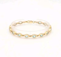 Armreif 585 Gold mit Blau-Topas 4,34 ct - Bild 1