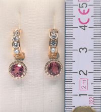 Creolen 585 Gold mit Turmalin und Diamant - Bild 6