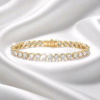 Tennisarmband 750 Gold 2,1 ct Diamant F-H VVS 18cm - Bild 3
