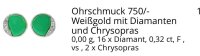 Ohrringe Creolen 750 Gold 3 Ct Diamant Chrysopras - Bild 2