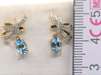 Ohrringe 585 Gold Aquamarin Diamant 1,1 ct Stecker - Bild 6