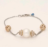Armreif 750 Gold 0,75 ct Diamanten & Saphir - Bild 1