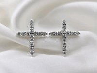 Ohrstecker 585 Gelbgold 0,17 ct Diamant Kreuz - Bild 1