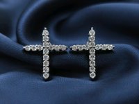 Ohrstecker 585 Gelbgold 0,17 ct Diamant Kreuz - Bild 2
