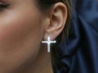 Ohrstecker 585 Gelbgold 0,17 ct Diamant Kreuz - Bild 4