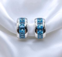 Ohrringe 750 Gold Blauer Topas 4 ct - Bild 4