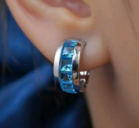 Ohrringe 750 Gold Blauer Topas 4 ct - Bild 6