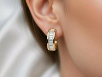 Ohrringe 585 Gold 0,64 ct Diamant Stecker Creolen - Bild 1