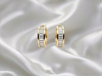 Ohrringe 585 Gold 0,64 ct Diamant Stecker Creolen - Bild 2