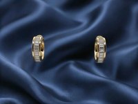 Ohrringe 585 Gold 0,64 ct Diamant Stecker Creolen - Bild 3