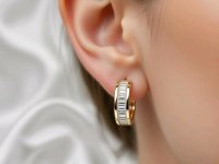 Ohrringe 585 Gold 0,64 ct Diamant Stecker Creolen - Bild 4