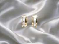 Ohrringe 585 Gold 0,64 ct Diamant Stecker Creolen - Bild 5